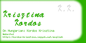 krisztina kordos business card